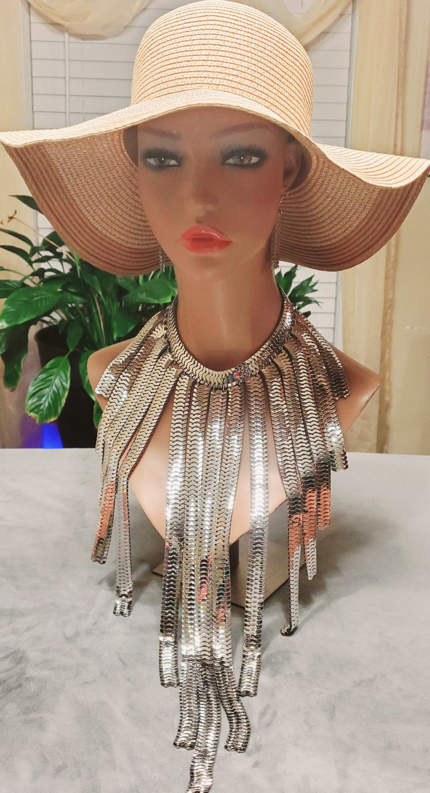 Silver Filigree Chandelier Necklace