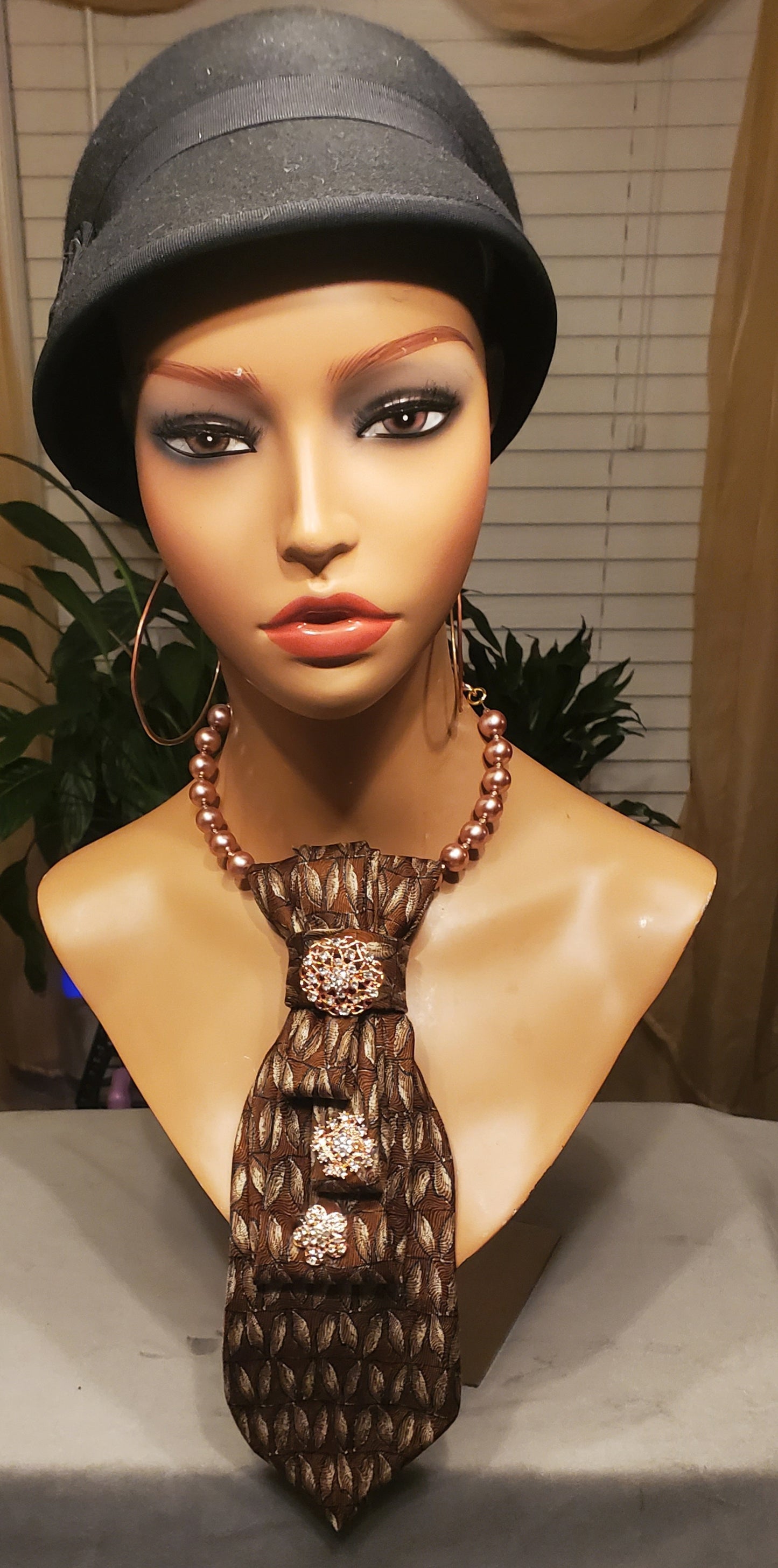 Honey Wild Necktie Necklace w/ Triple Pendants