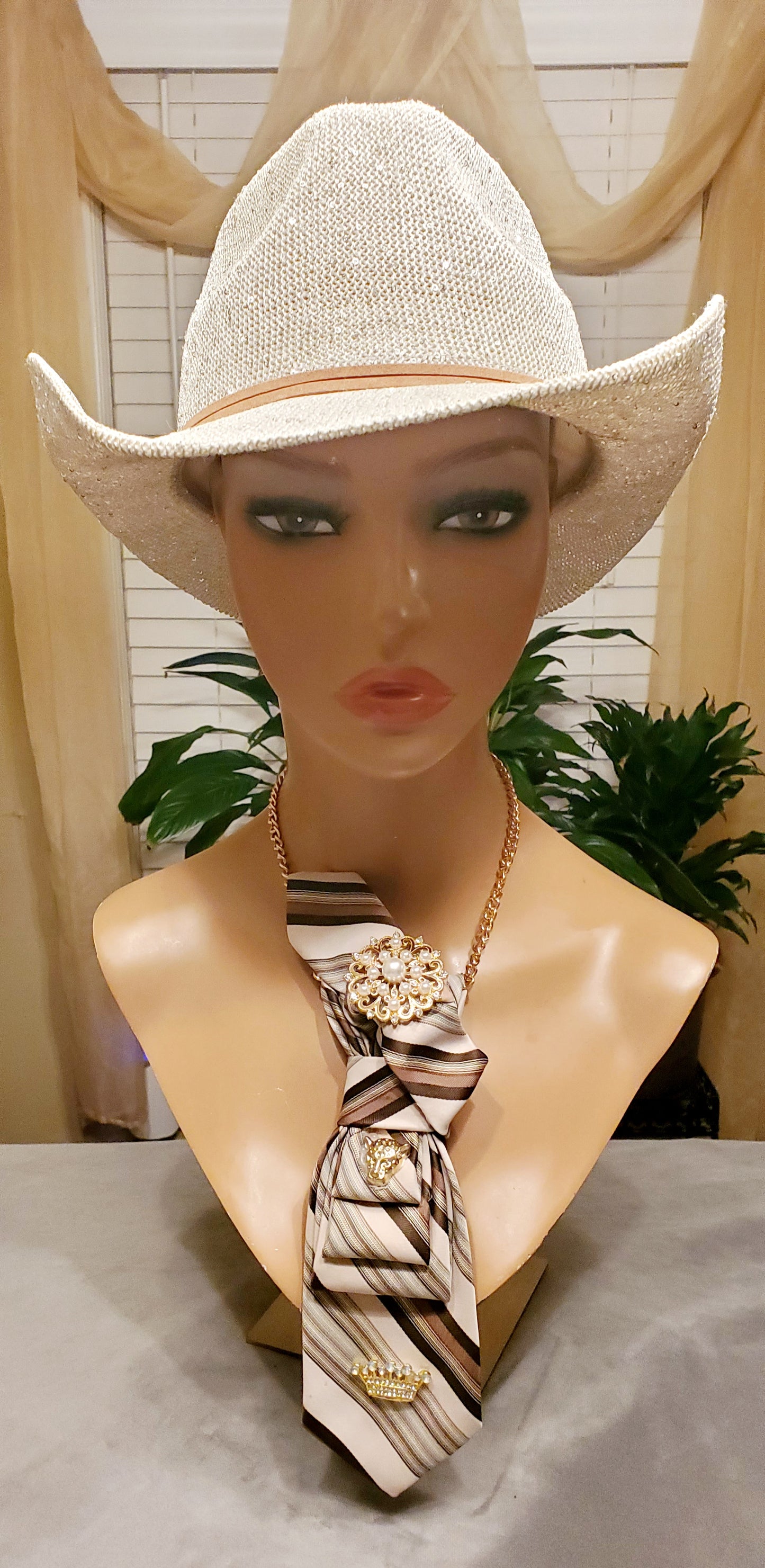 Cappuccino Silk Necktie Necklace
