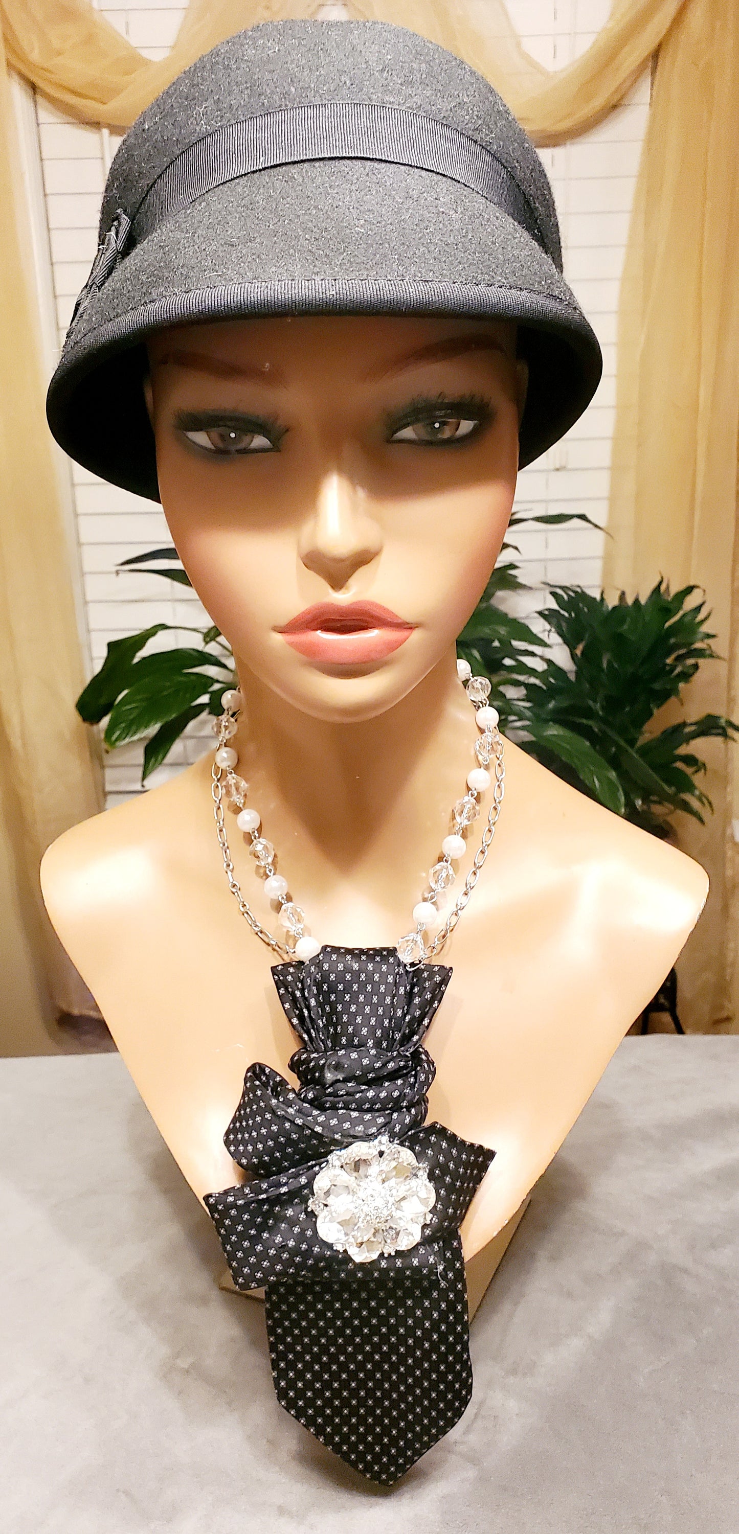 The Ambassador Black Printed Necktie Necklaces