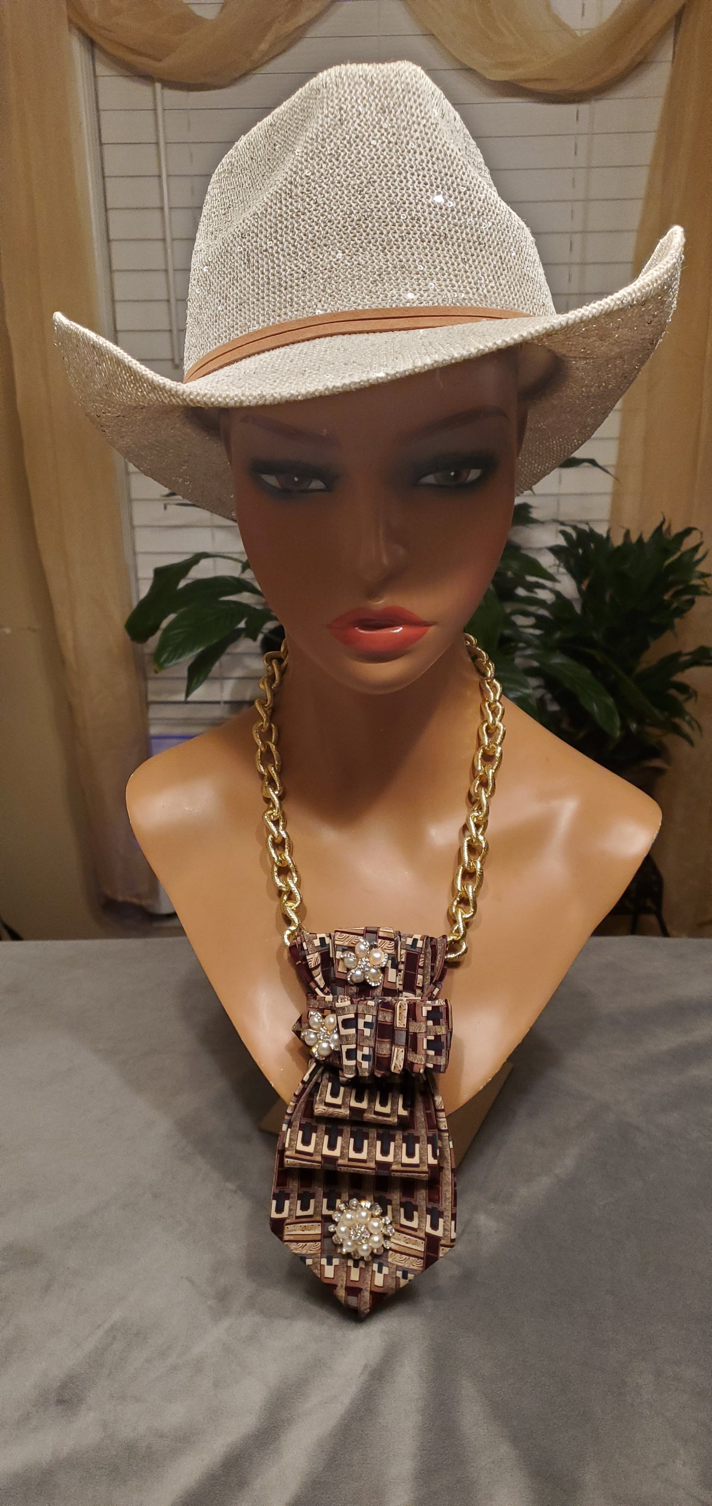 Neutral Statement Necktie Necklaces