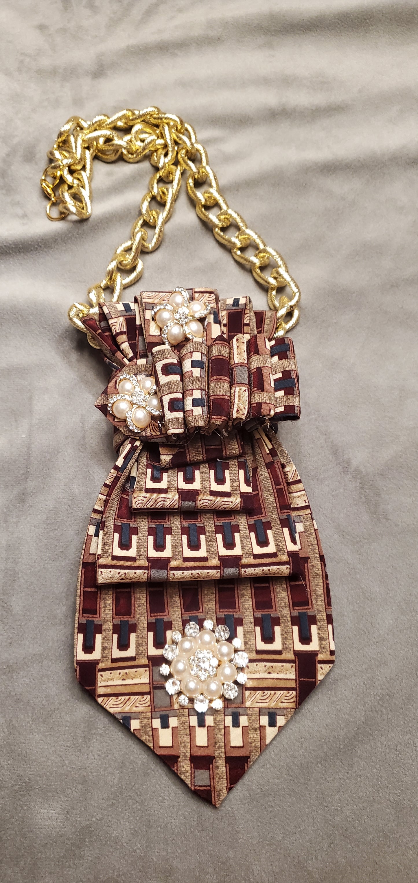 Neutral Statement Necktie Necklaces