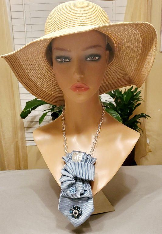 Sky Bleu Necktie Necklace