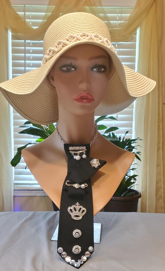 Classic Black Onyx Necktie Necklace