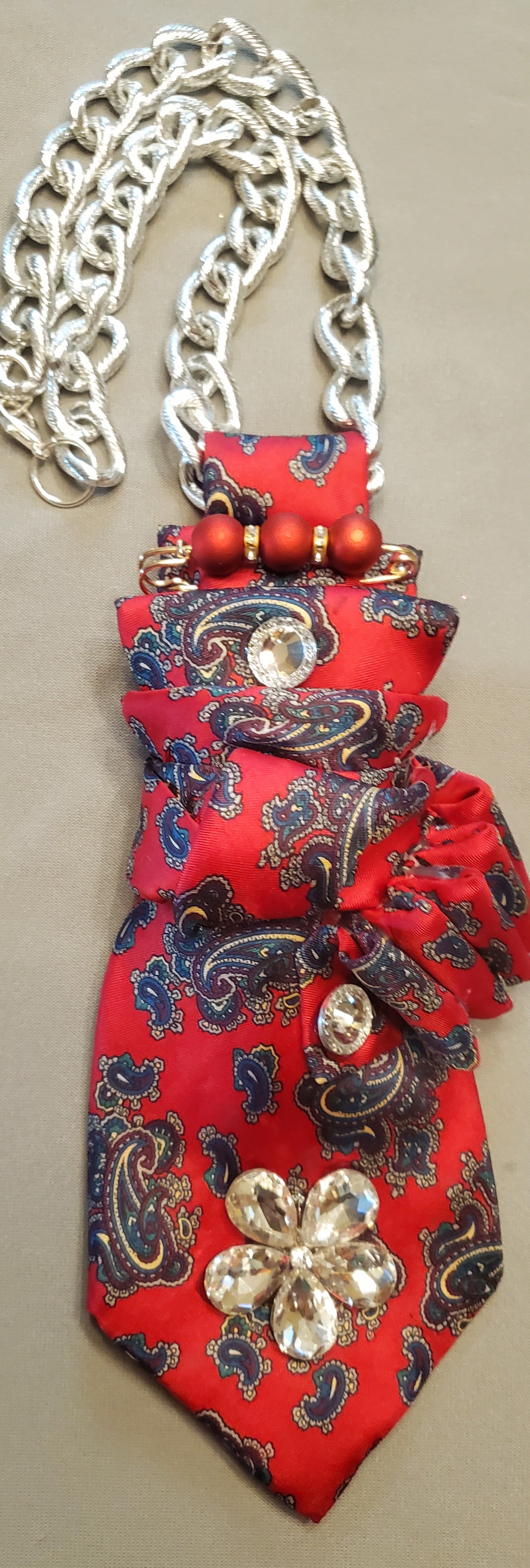 Ruby Red Paisley Tie