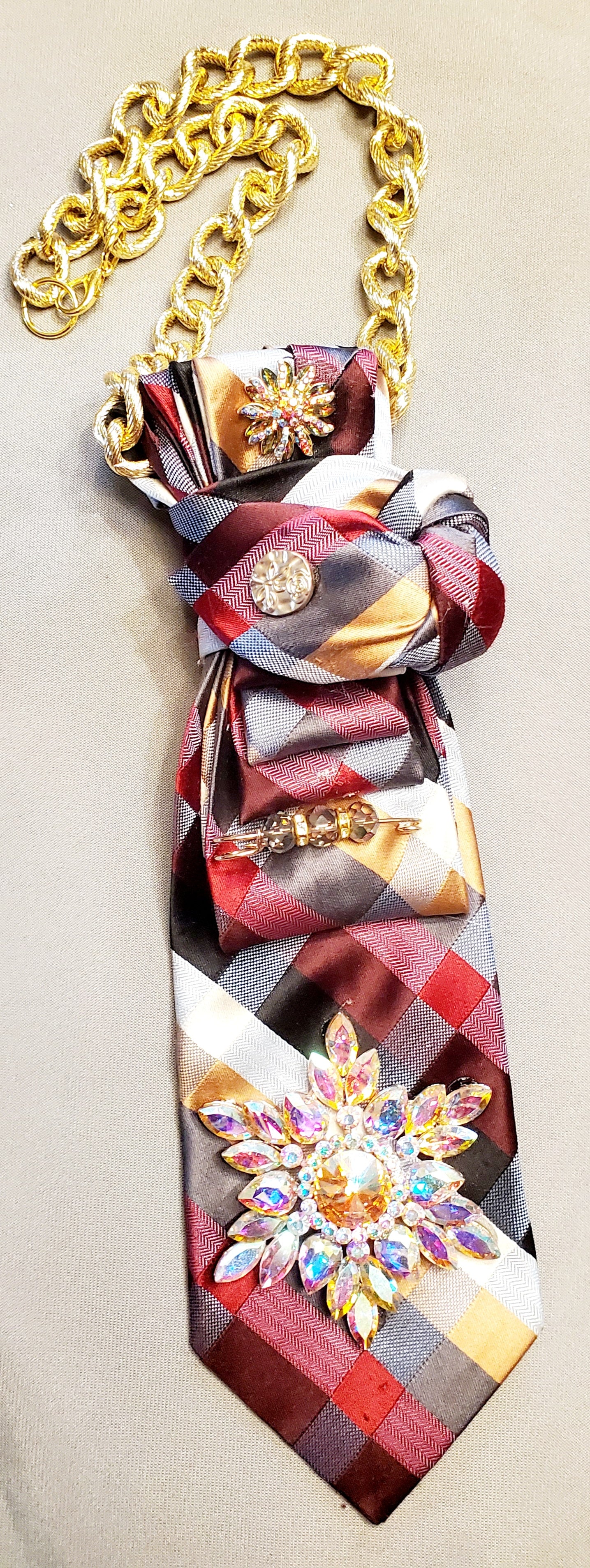 Kaleidoscope Plaid necktie Necklace