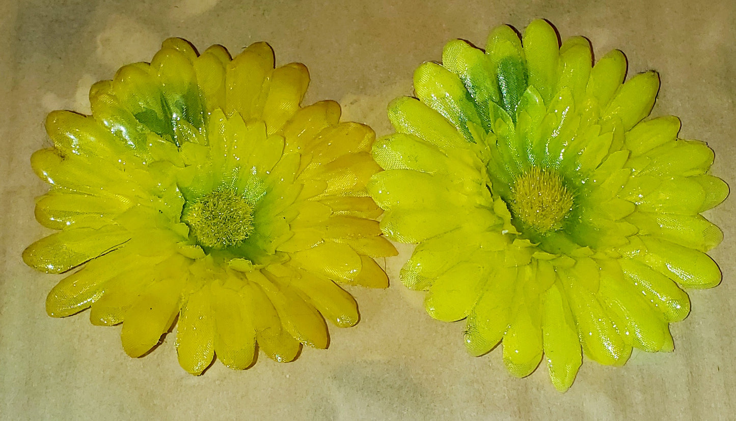 Spring has Sprung Large Yellow Clip Flower Earrings
