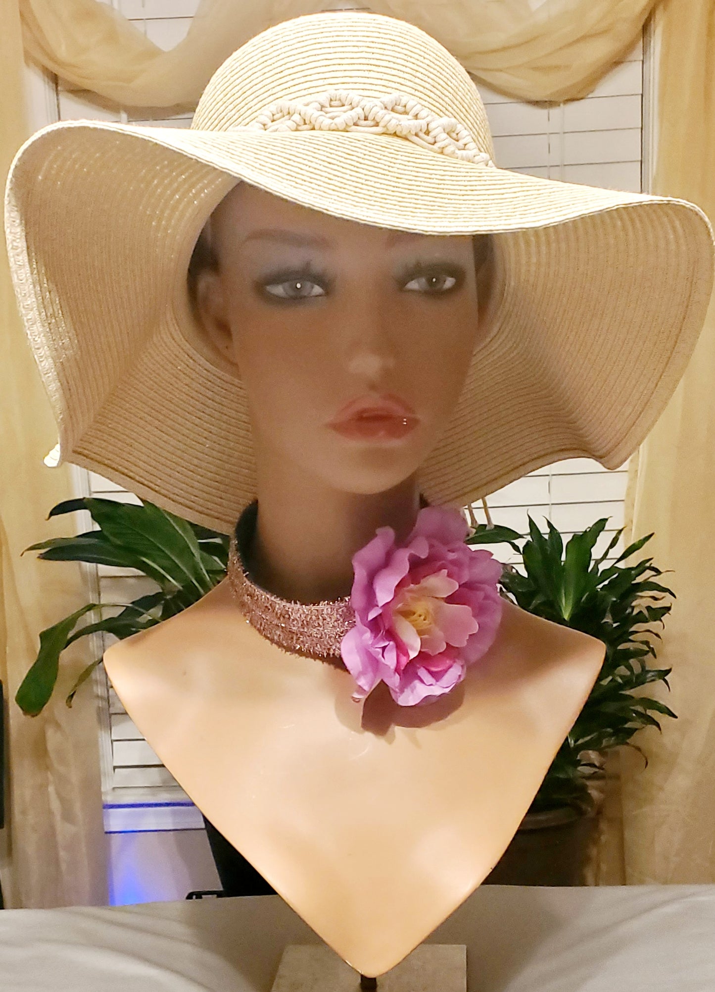 Lavender Floral Choker Necklace