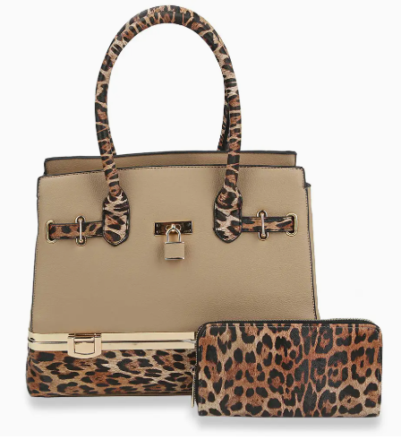 Metal Frame Tote Handbag Set