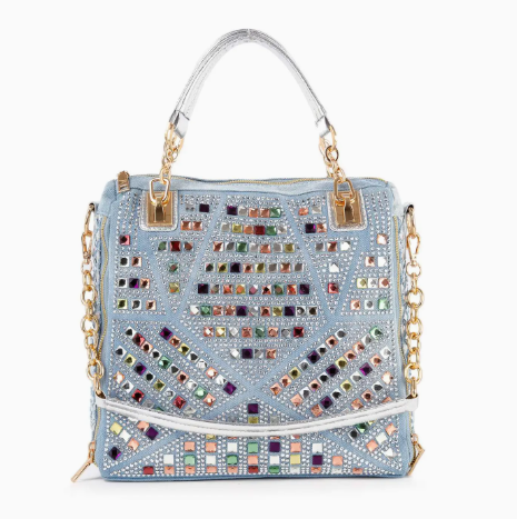 Denim Rhinestone Handbag