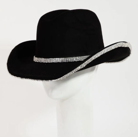 Rhinestone Trim Western Cowboy Hat