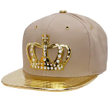 King Crown Bling Emblem Gold Metallic Bill Snapback