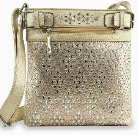 Diamond Bling Crossbody Sling Gold