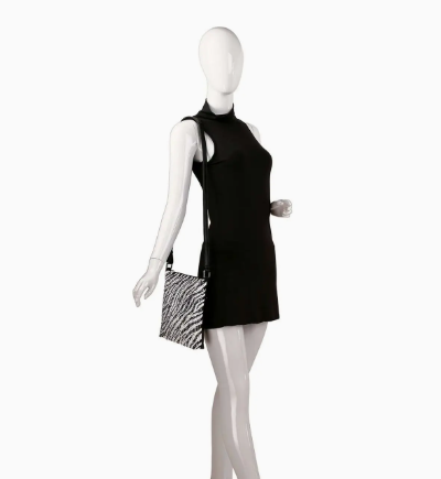 Rhinestone Zebra Patterned Crossbody Sling Zebra