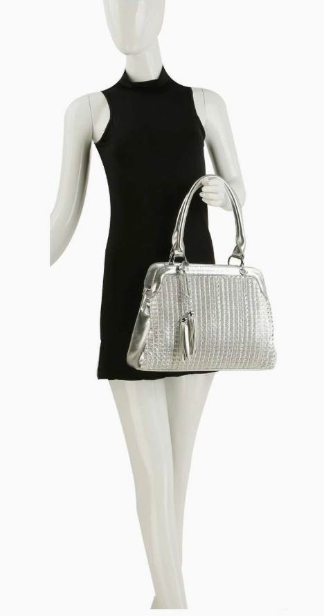 Rhinestone Pleated Hand Tote